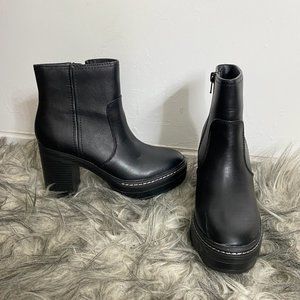 Black platform booties